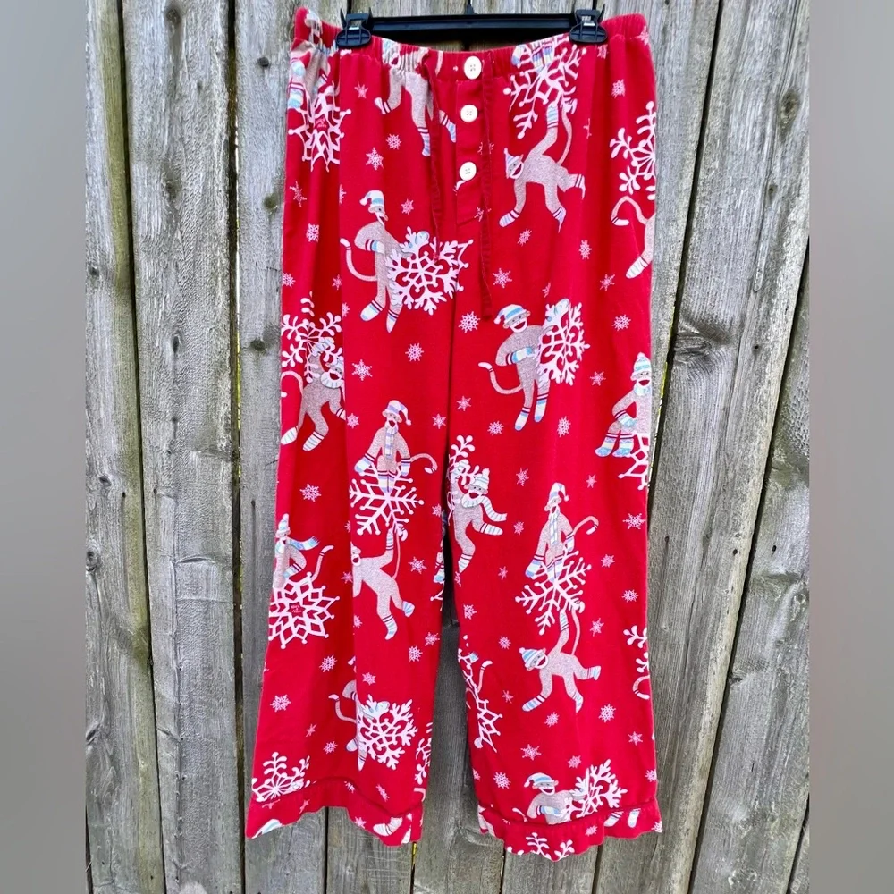 - Nick & Nora M Sock Monkey Fleece Pajama Pants! VGUC!